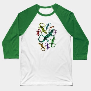 Gecko Deco Pattern Baseball T-Shirt